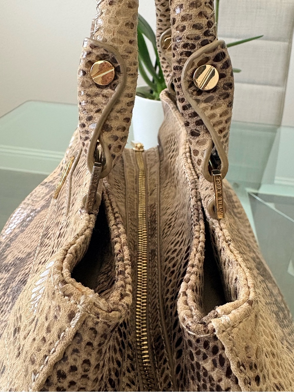 Tory Burch Python Embossed Leather Bag - Picture 6 of 17